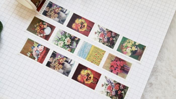 Washi Tape Briefmarken Blumen